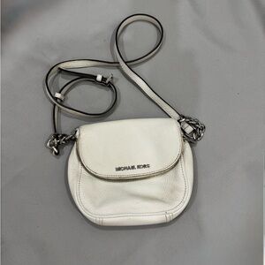 Michael Kors White Quilted Crossbody Bag